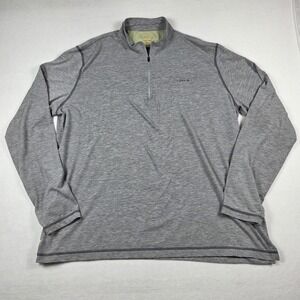 Orvis Trout Bum 1/4 Zip Pullover‎ Cotton Gray Men's Sz 2XL